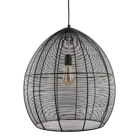 Lampe suspendue en métal Anila noire